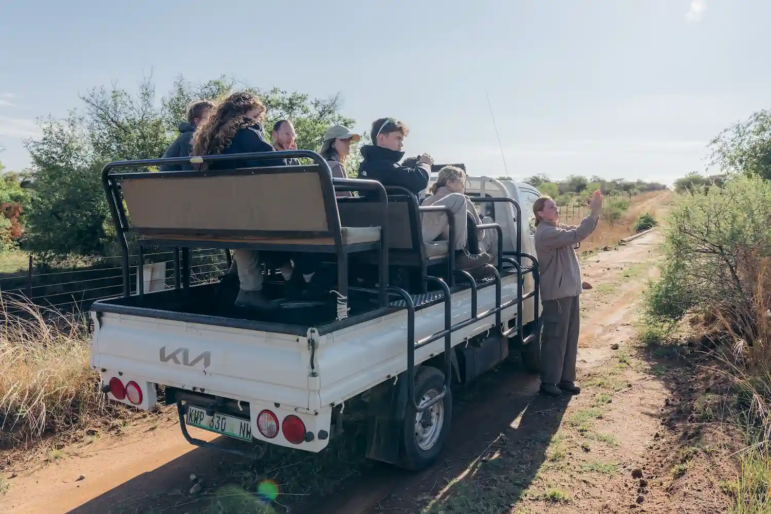 Volunteers on game drive